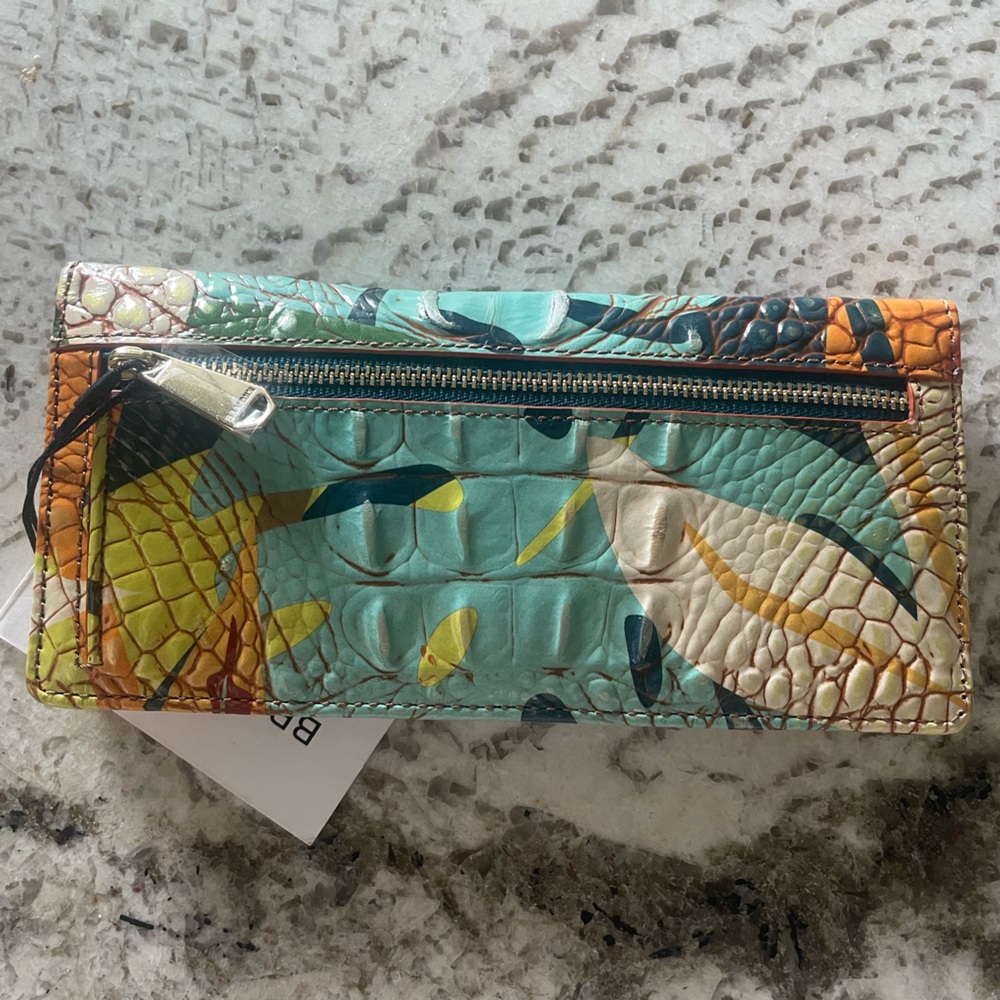 Brahmin Ady Retro Jungle Melbourne Wallet Genuine Leather - Picture 2 of 11
